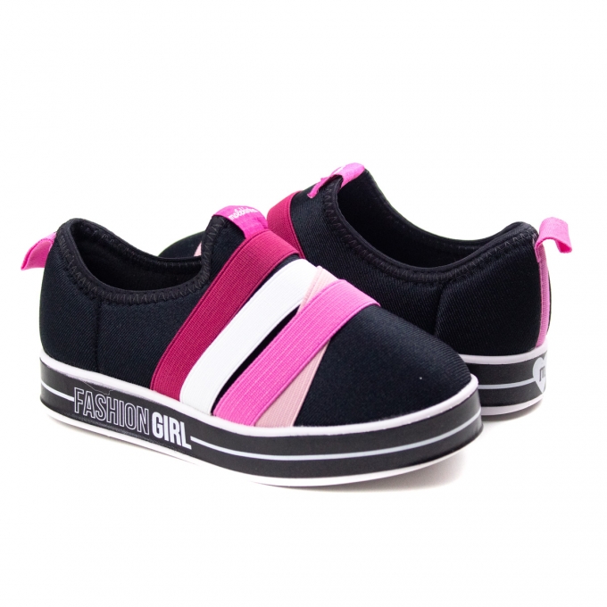 Tênis Feminino Infantil Molekinha Slip On - Preto - 25201417