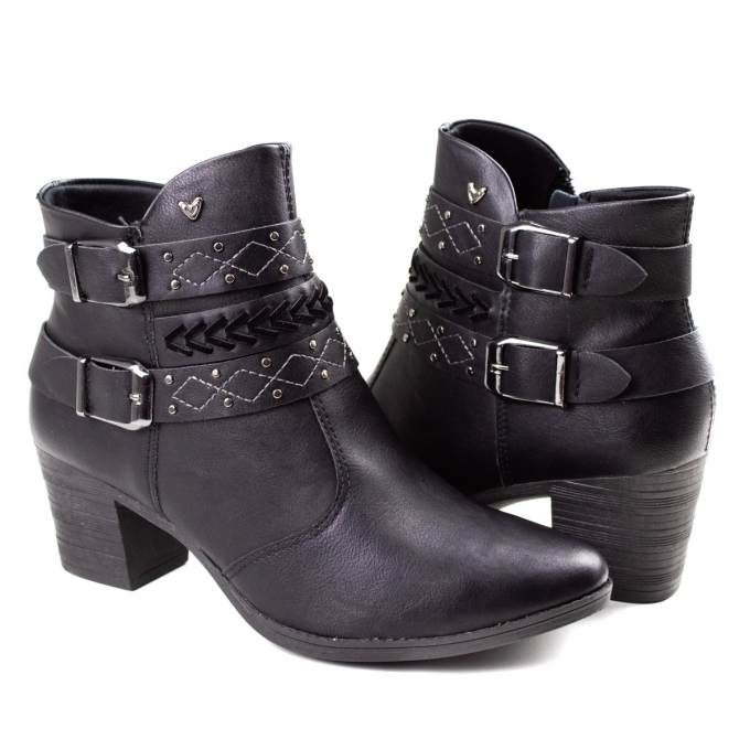 bota preta cano baixo feminina