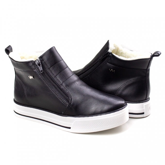 Tênis Feminino Via Marte Cano Alto Pele - Preto/gelo - 211808