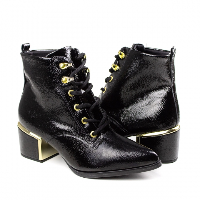 Coturno Salto Bico Fino Feminino Vizzano - Preto - Preto - 3052112