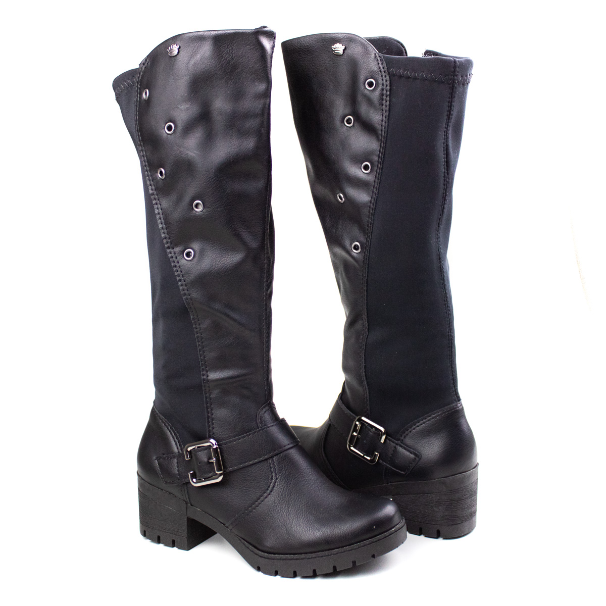 Bota Fivela Salto Cano Alto Infantil Feminina Pink Cats - Preto - Preto -  V1842