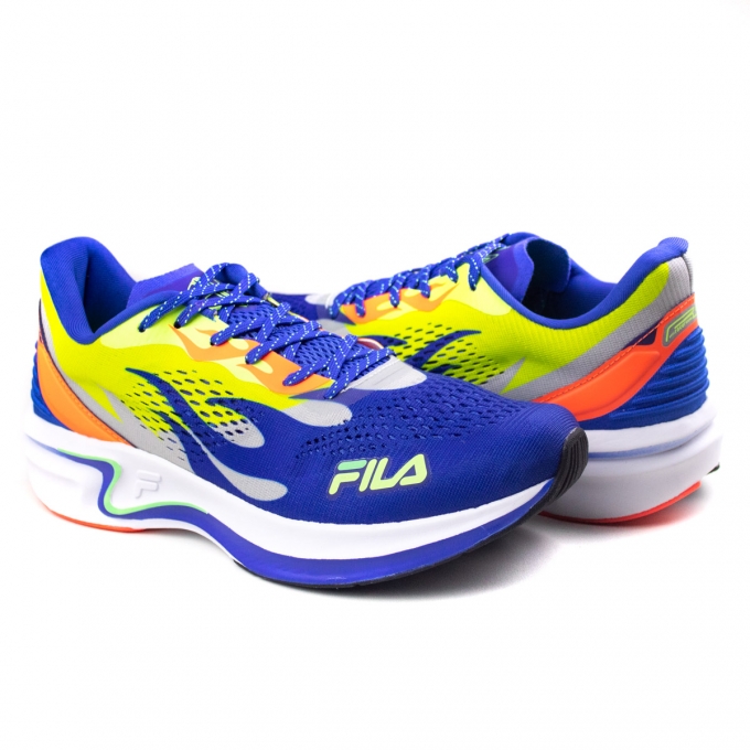 Tênis Masculino Fila Racer Silva - Azul/limao/coral - 11J715X