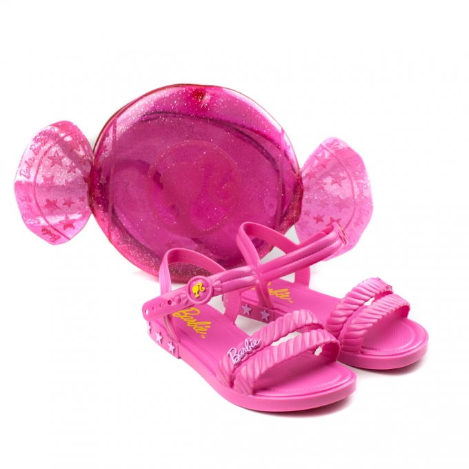 Sandália Infantil Feminina Grendene Barbie Candy - Rosa medio