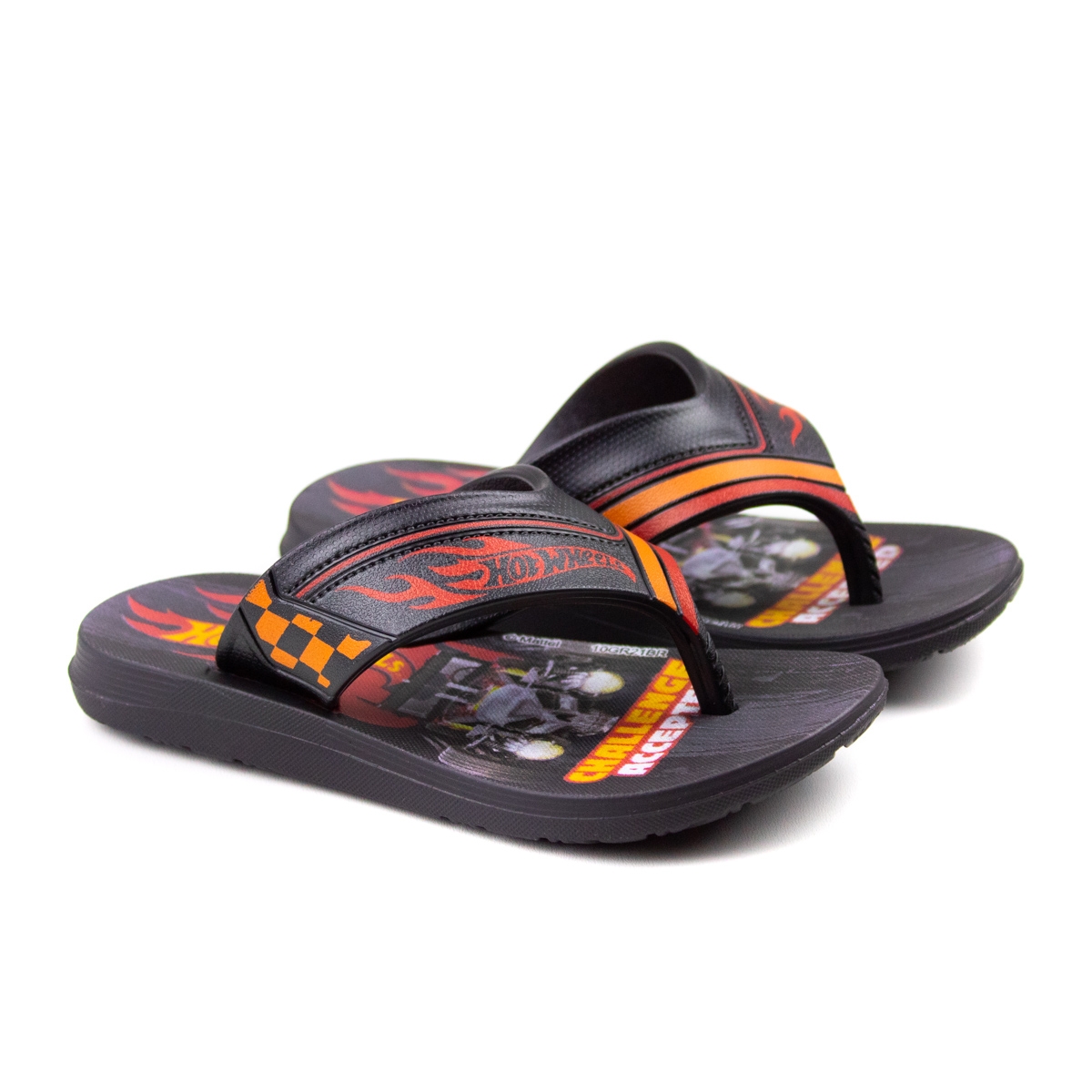 Sandália Infantil Masculina Grendene Hot Wheels - Preto/vermelho