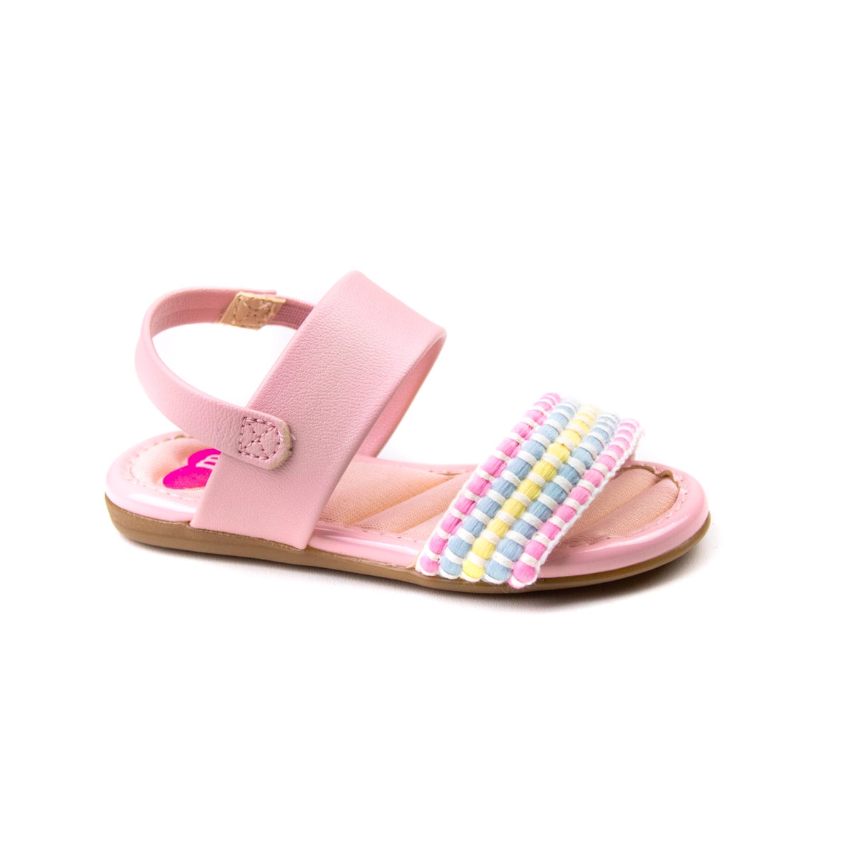 Sandália Bebê Feminina Molekinha Trice - Rosa/turquesa/amarelo
