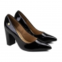 Sapato Feminino Vizzano Salto Quadrado Verniz - Preto