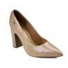 Sapato Feminino Vizzano Salto Quadrado Verniz - Bege