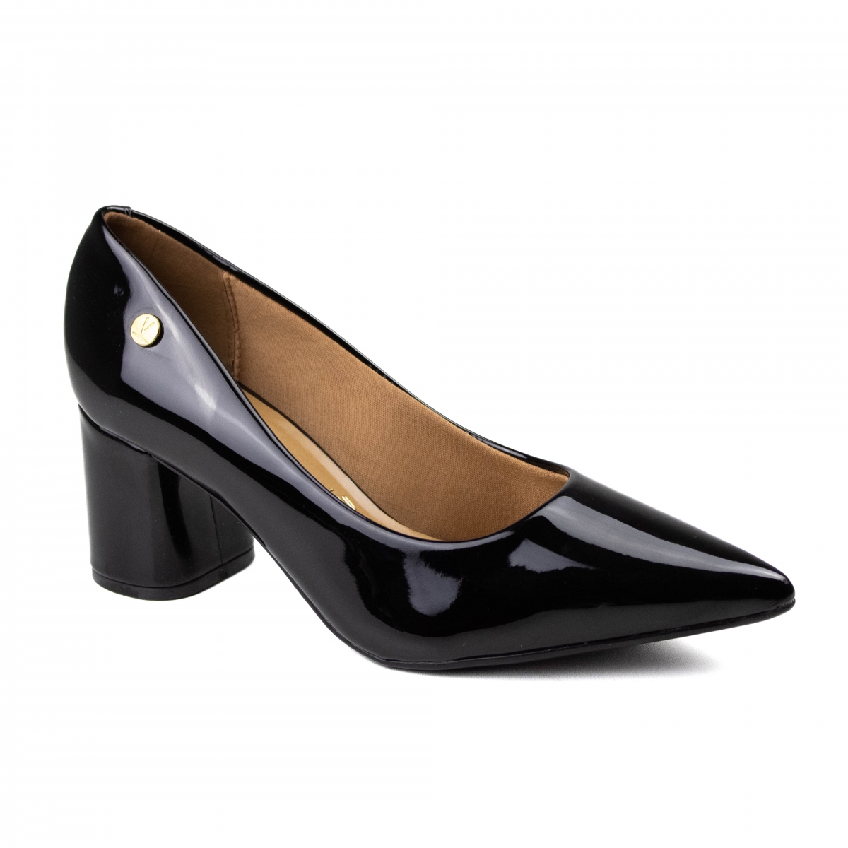 Sapato Feminino Vizzano Salto Verniz - Preto