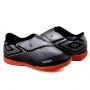 Chuteira Futsal Infantil Masculino Umbro Indoor Raptor 2.2 - Preto/prata/coral