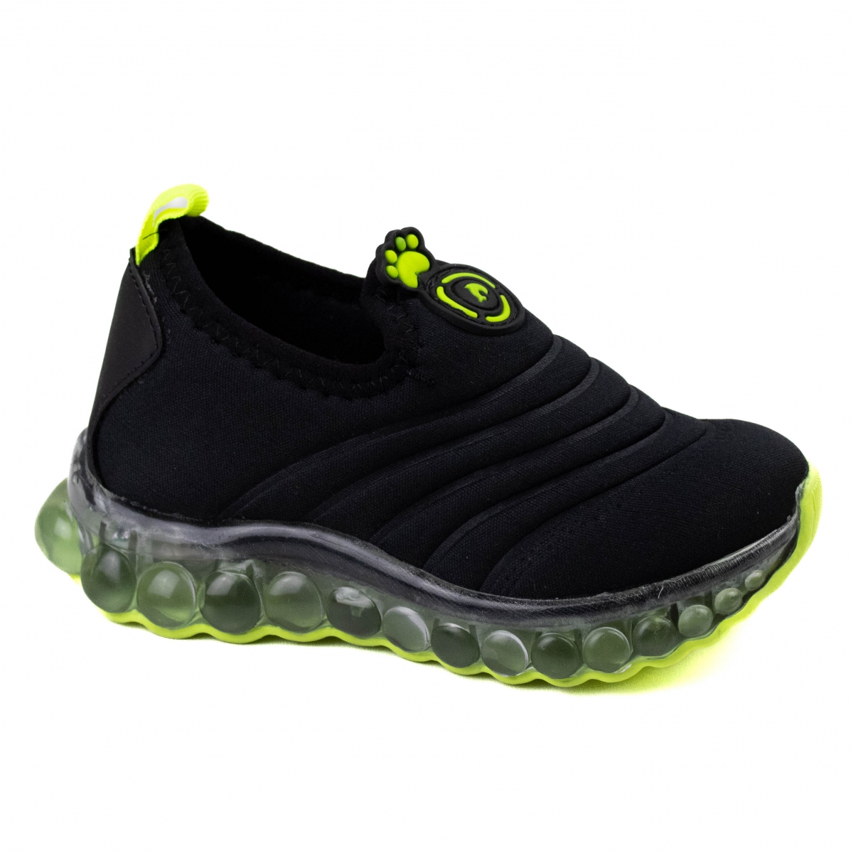 Tênis Infantil Masculino Lycra Led - Preto