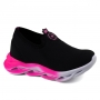 Tênis Infantil Feminino Botinho Lycra Jogging - Preto