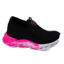 Tênis Infantil Feminino Botinho Lycra Jogging - Preto