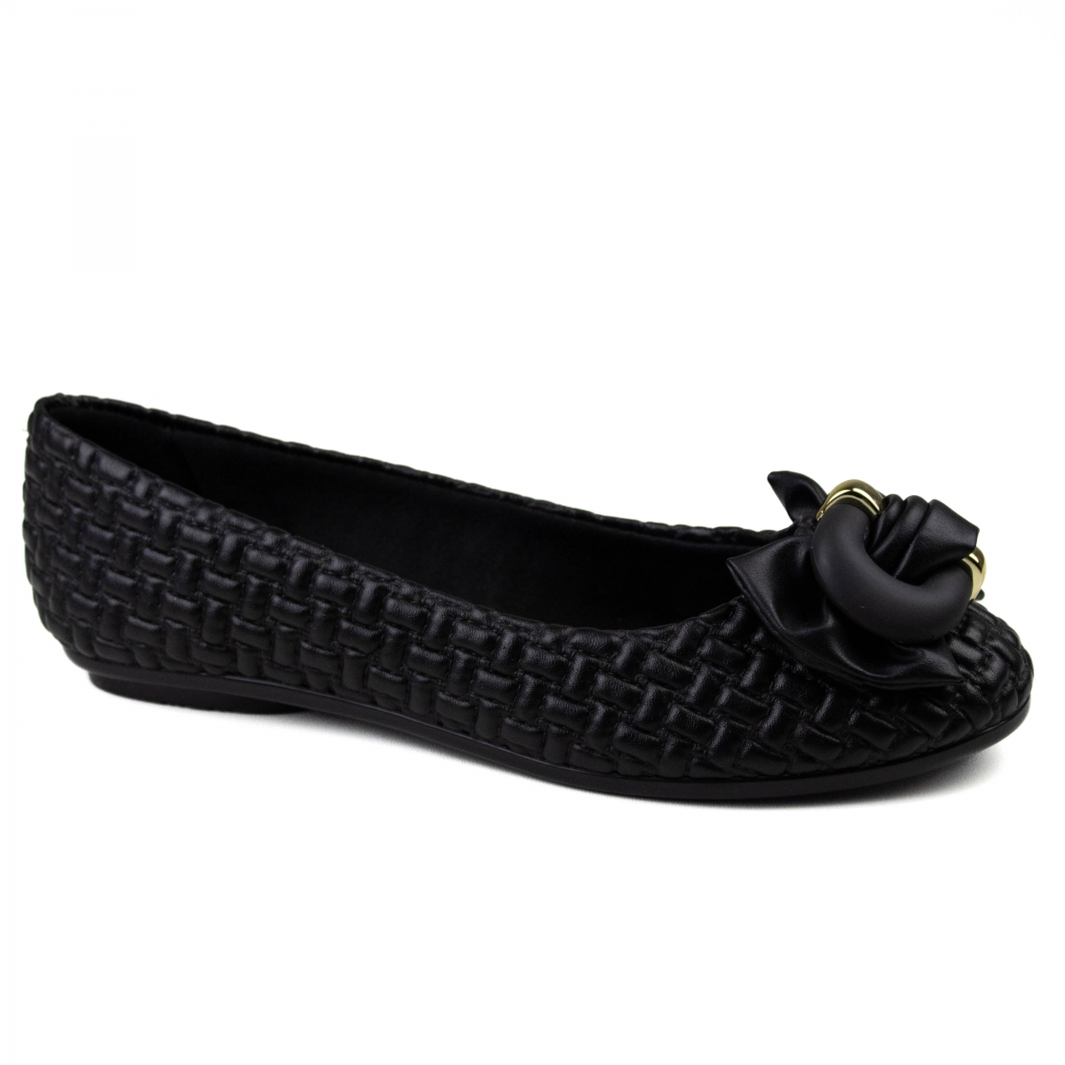 Sapatilha Feminina Moleca Fivela - Preto