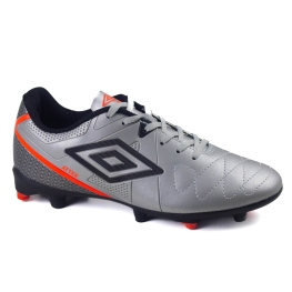 Chuteira Campo Umbro Attak Eternal - Prata/preto/coral