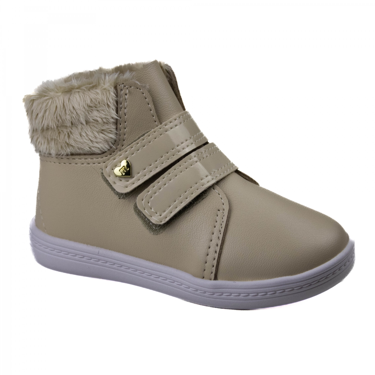 Tênis Bebê Feminino Molekinha Cano Médio - Creme