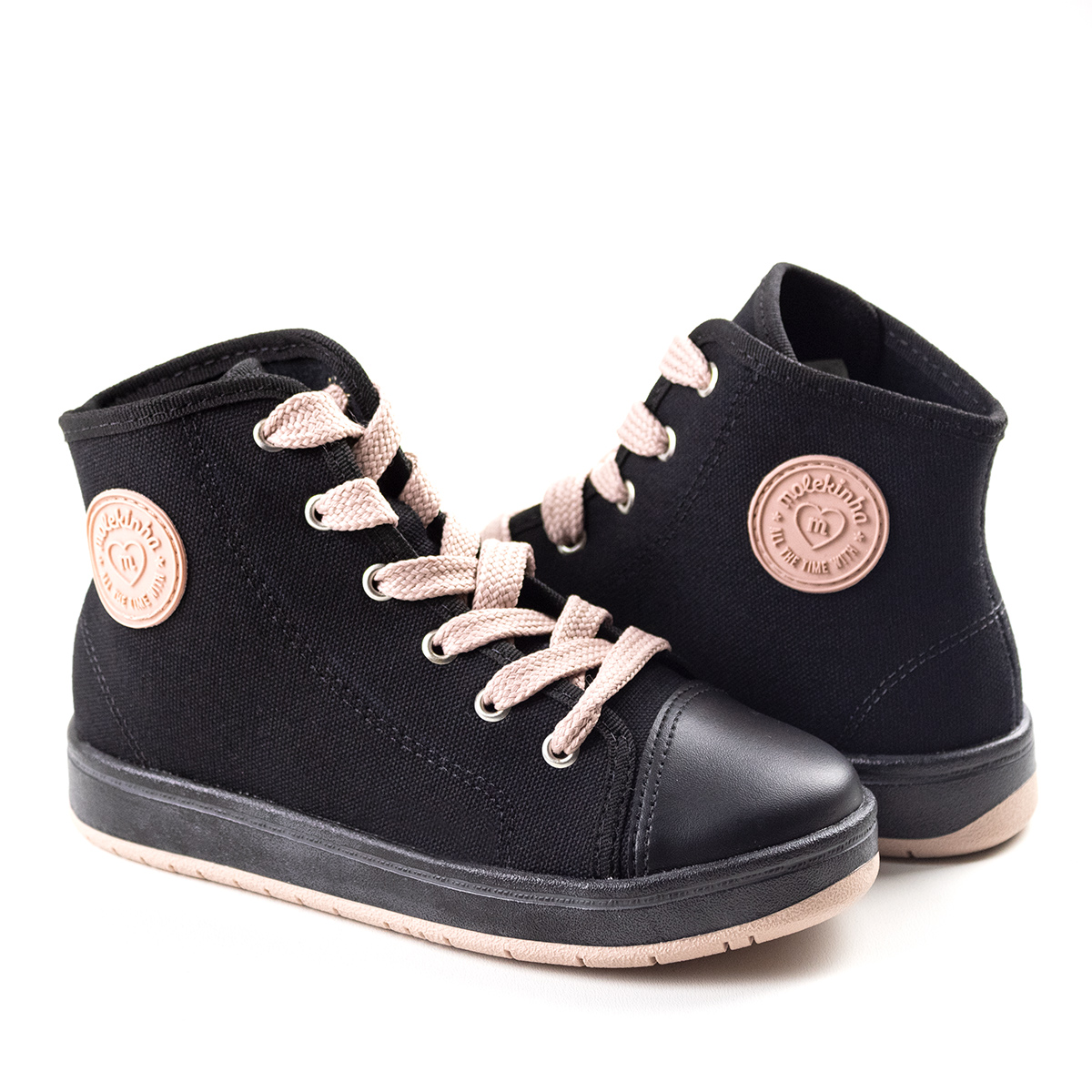 Tênis Botinha Infantil Feminino Molekinha - Preto - 2532204