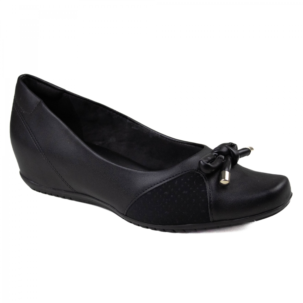 Sapatilha Feminina Comfortflex Salto Embutido - Preto